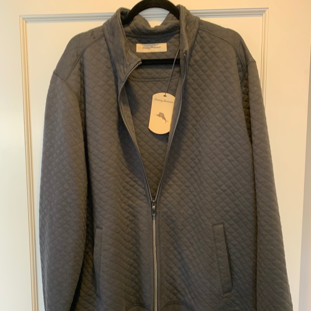 Tommy Bahama - Mens Gray Quilted Sweatshirt